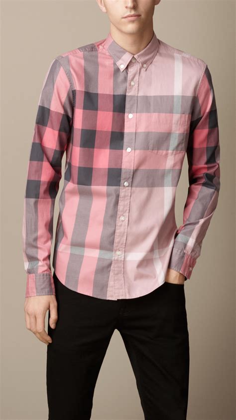 Vintage Burberry checked shirt in pink and white. 